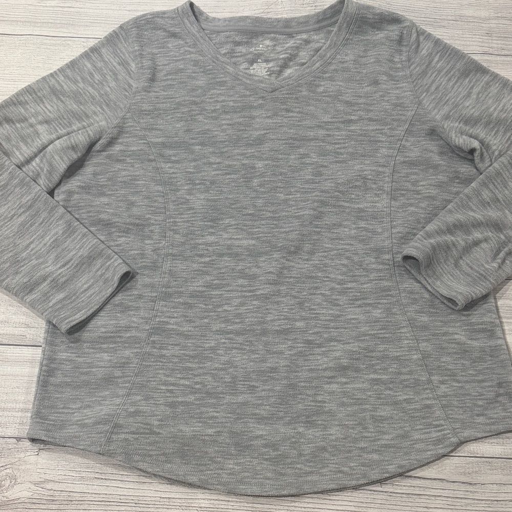 St. John's Bay Women's Heather Gray Fleece Pullover